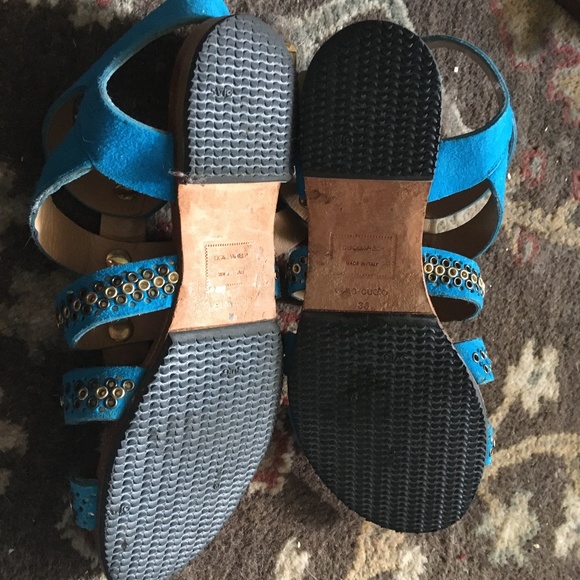 D2 DSQUARED2 Turquoise Suede Studded Gladiator Sandals size 36 - Picture 5 of 8